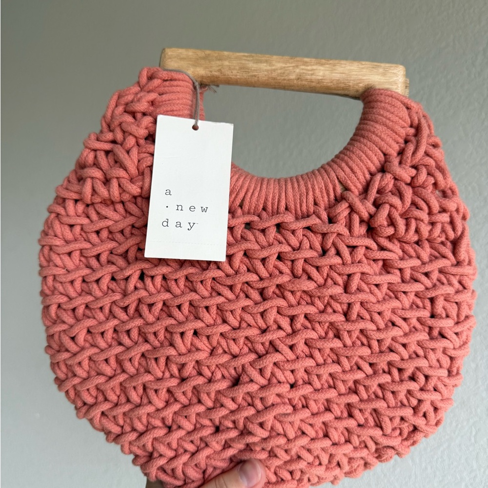 A New Day Knit Handbag in Orange
